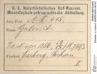 Etiketten zu Galenit (NHMW-MIN-Ak445)